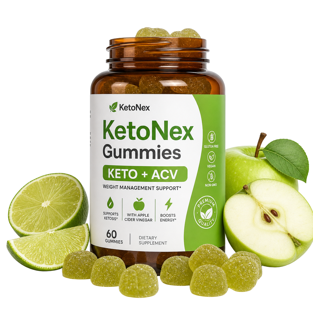 KetoNex Gummies Mexico bottle with keto ACV gummies, lime and green apple